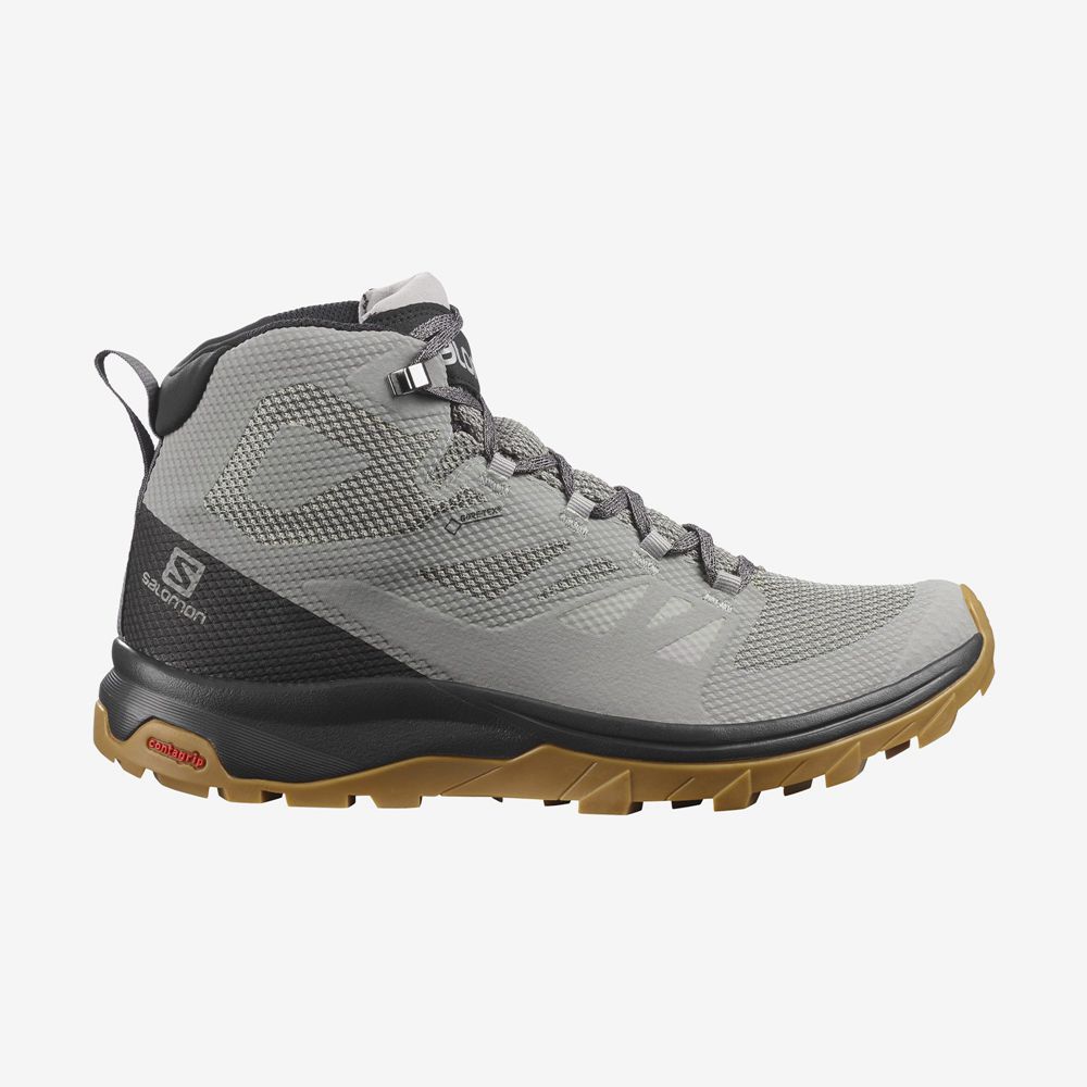 Salomon OUTLINE MID GORE-TE Botas De Montaña Hombre - Gris - Colombia (90582-CURM)